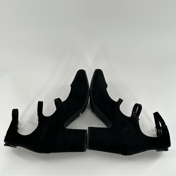A new day womens heels size 7 black faux suede punk steampunk - Picture 6 of 11